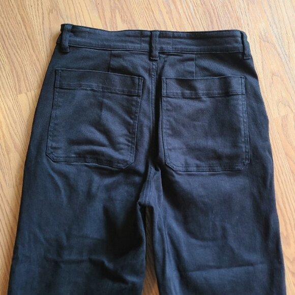 EVERLANE THE CROPPED STRAIGHT REGULAR UTILITY PANTS stretch cotton black sz 4 - Picture 5 of 7